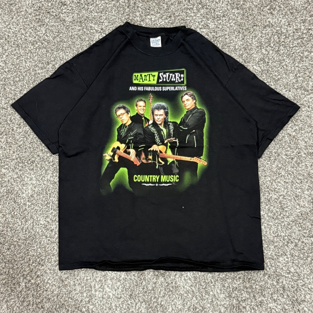 Vintage 90s Marty Stuart Superlatives Country Music Band T-Shirt Mens XL